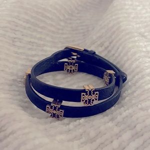 Tory Burch Double-Wrap Leather Bracelet